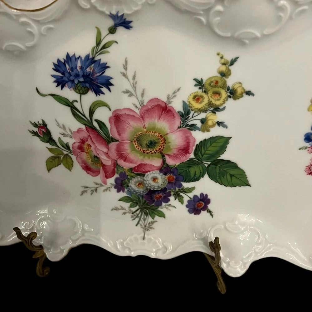 Vintage Kaiser West Germany Floral Porcelain China Trinket Tray Serving Dish - Picture 6 of 12